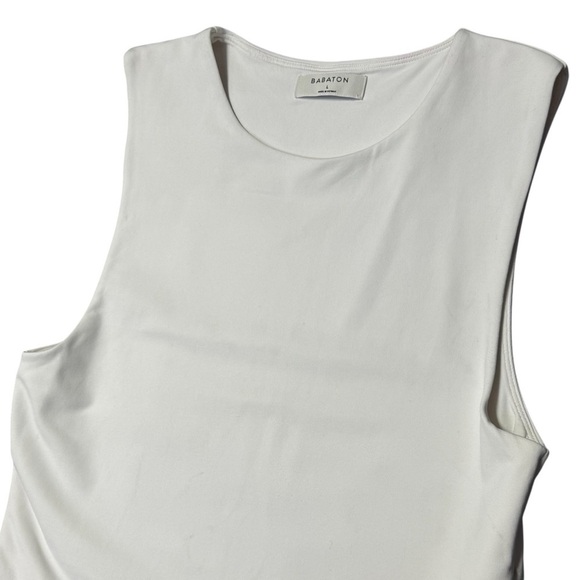 Babaton White Cropped Comfort Tank Women's Size L - Picture 3 of 11